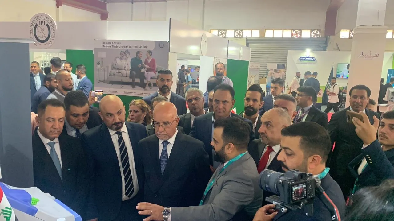 Visitors at the Abraj Alhayat exhibition stand
